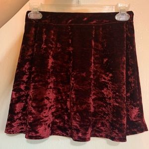 Red/maroon velvet skirt